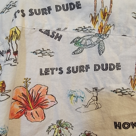 H & M Hawaiian Shirt Button Down short sleeve Tropical Surf Beach Size M - Picture 2 of 13